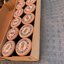 Boite Vintage FIL AU CHINOIS PH. VRAU/BOITE BLANCHE 12 Bobines Noir 40 LIN