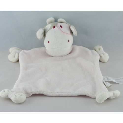 Doudou plat vache girafe - , rose