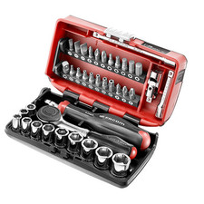 Coffret cliquet 1/4'' manche rotatif - douilles - embout 6 pans facom nano - pri