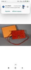 HERMES Sac pochette en daim