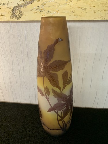 Vase gallé forme obusale - gallé,