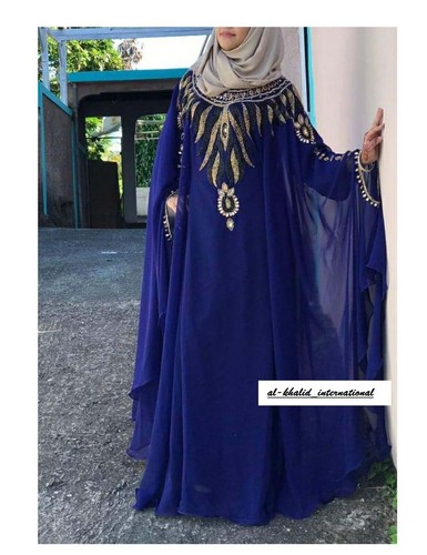 Robe longue marocaine bleue