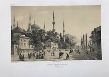Istanbul, Hippodrome. Flandin Eugene. Lithographie Originale. Paris 1853