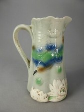 PICHET OISEAU MARTIN PECHEUR CRUCHE CERAMIQUE BARBOTINE JUG BIRD CERAMIC 739