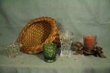 lot vtg cornucopia wicker