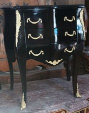 CHEVET TABLE NUIT COMMODE STYLE LOUIS XV BOIS MASSIF 3 TIROIRS D'UN CHATEAU À BX