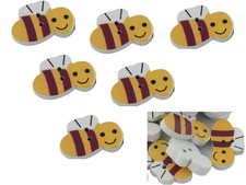 LOT 6 BOUTONS BOIS : abeille
