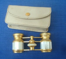 V70 Jumelles Théatre Métal Doré & Nacre CARPENTIER Paris avec Etui TBE