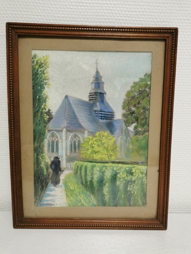 Ancien tableau dessin pastel - ,,