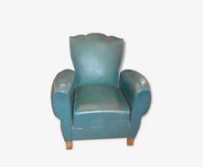 FAUTEUIL CLUB EN SKAÏ DES ANNEES 50 