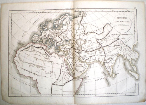 Carte ancienne monde connu - ancienne, des