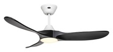 DC Ventilateur plafond avec Télécommande LED Variable Genuino Blanc Noir 122 cm