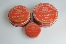 3 Boîte biscuits tôle lithographiée Nougatine de nevers Lyon (64971)