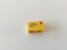 Brique 1x2 jaune 3004pb016 pièce détachée Lego system train 9v metroliner 4558