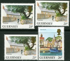 GUERNESEY N° 518/9 NEUFS** + Variétés "DIVERS DENTELÉS SUR 2 ou 3 COTÉS"