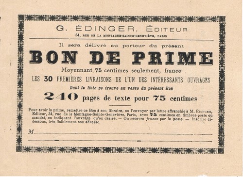 Bon prime des éditions g - bon,