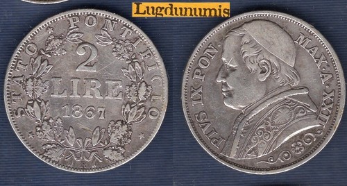 Vatican lire 1867 xxii - vatican,