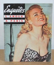 Enquêtes N°28 L'amour à Paris Septembre 1954 photos de Belorgey, Serge de Sazo..