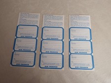 Lot de 9 Anciennes Etiquettes Bagages AIR FRANCE  Etat Neuf