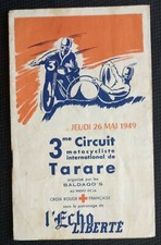 Programme Circuit de TARARE   -   26 Mai 1949