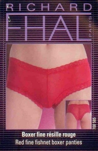 Boxer rouge résille taille