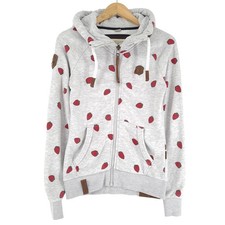 Hoodie Pullover Sweatshirt Femme Full Zip Fraise Gm3 Taille S