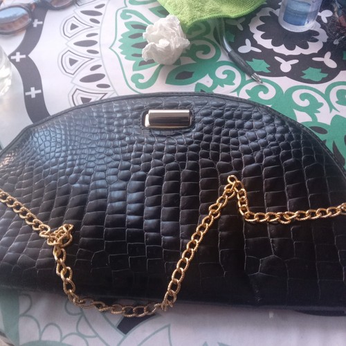 Sac main noir en cuir - sac,