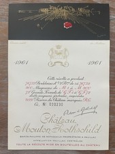 Étiquette Mouton Rothschild 1961 N* 020230 - Format bouteille