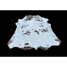 Tapis De Zone En Peau De Vache Tricolore Pour Cabine Mancave Grand 7' X 7'