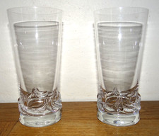 2 Grands Verres à Eau, Orangeade Cristal de Daum Modèle Sorcy h 15,6 cm d 7,4 cm