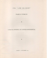 Menu AIR FRANCE - BOEING