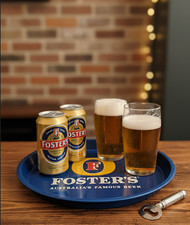 Plateau de service à bière Foster's vintage – Plateau rond australien rétro