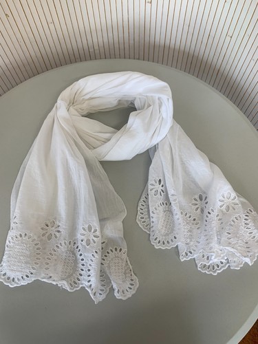 écharpe coton etam blanche - en,