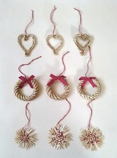 9 décorations sapin de Noël Ikea Vinterfint paille couronnes cœurs flocons neige