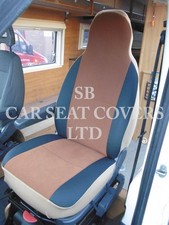 Adapté À Fiat Ducato Camping-Car, 2006, Siège Housses, Daim Brun MH-001,2 Avant