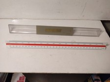 REGLE TRIAGULAIRE A ECHELLE ARCHITECTE MINERVA  BOITIER CRISTAL VINTAGE BEL ETAT