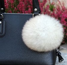 Pompon de Fourrure Renard Bleu Crème Nature 9-11 Ø Puschel Plümmel Bonnet à Sac