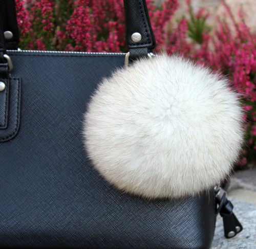 Pompon fourrure renard bleu - fourrure,
