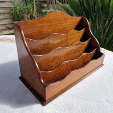 Range Courriers Ancien Bois D'acajou, Classeur Documents, Petit Meuble De Bureau