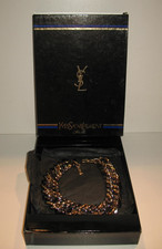 collier yves saint laurent vintage trois couleur or argent noir