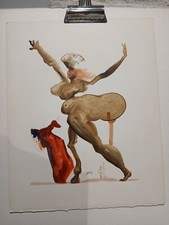 DALI Bois gravé sur papier rives: la divine comédie l'enfer: chant 33