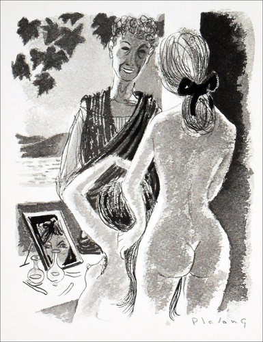 Femmes nues devant leur table - nues,