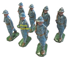 Défilé 7 POILUS capotes BLEU HORIZON  - Figurine plomb creux type BF / HR etc...