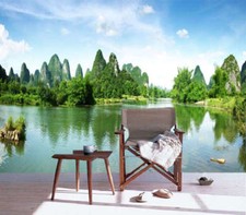 Les vastes paysage au vert 3D Plein Mur Mural Photo Papier Peint Impression Mais