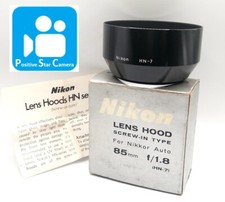 🎦👀✨Inutilisé✨ Pare-soleil en métal Nikon HN-7 pour 85 mm F1,8 Ai-s 85 mm F2...