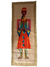 Ancien tapis en laine artisanat Tunisien fait main Kilim tapestry 1970's