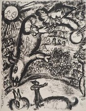 Marc CHAGALL : Cirque, Tour de piste surréaliste, Lithographie originale