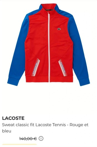 Veste lacoste rouge - rouge, coton