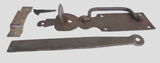 Ancienne clenche à poucier en fer forgé complète fléau mentonnet