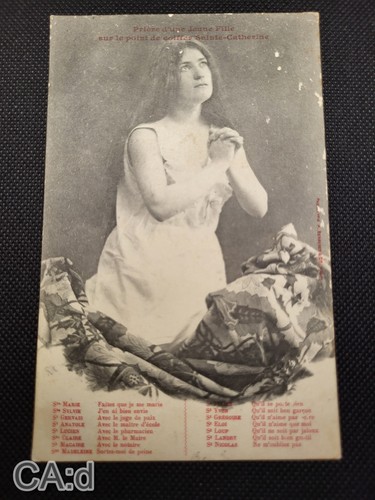 Cpa prière une - d'une, fille